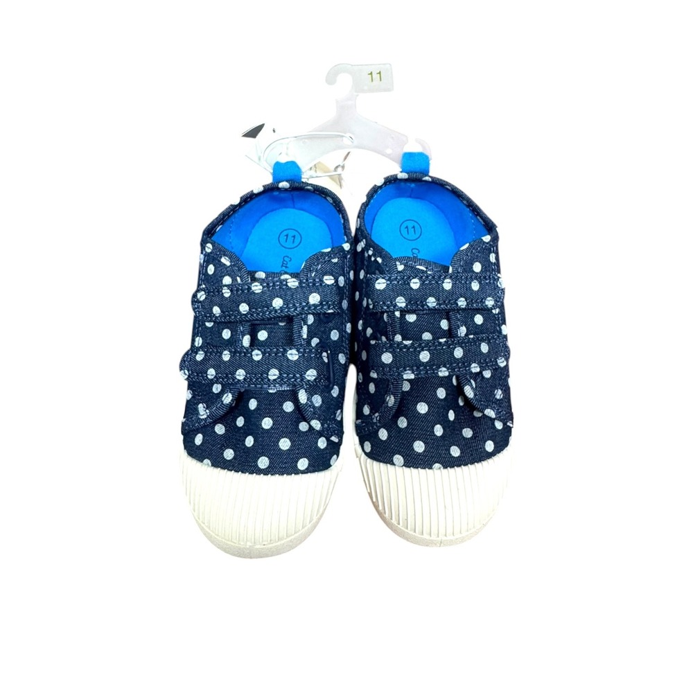 Cat & Jack Parker Toddler Girls Blue Polka Dot‎ Sneakers Size 11 NWT Shoes